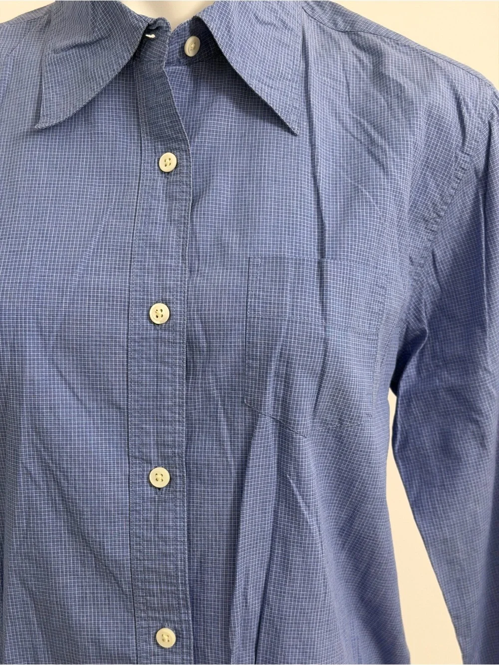 Banana Republic Blue Micro-Check Dress Shirt